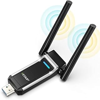 EDUP USB 3.0 WiFi Adapter AC 1300Mbps Long Range High Gain Dual Band Antennas 5.8Ghz/2.4Ghz Wireless Network Adapters for Desktop PC Laptop Support Windows 11/10/8.1/8/7/XP/Vista / Mac 10. 6-10.15