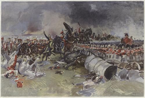 Bataille de Waterloo François Flameng Imprimé Sur Toile Décoration Bureau Affiche 60x90cm
