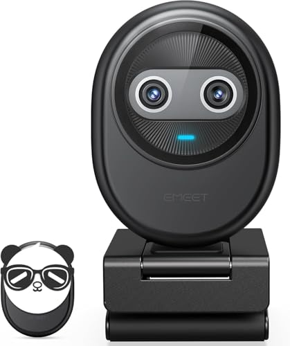 EMEET Piko 4K Webcam for Streaming, World’s 1st Dual-Camera AI-Powered 4K Camera w/AI Autofocus, 3 Mics& 3 Sound Modes, Panda Magnetic Privacy Cover, Great for Streaming, Desk Setup and Creative Gifts