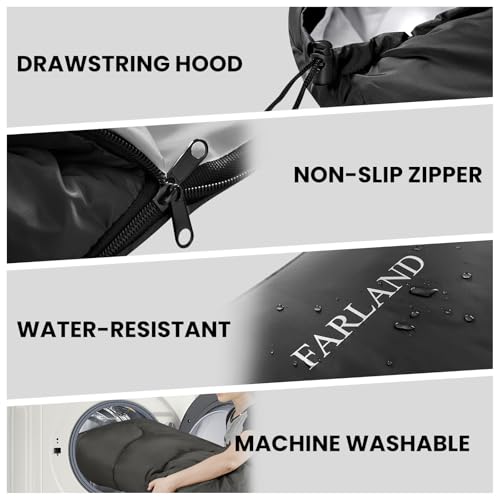 FARLAND Sleeping Bags for Adults Teens Kids with Compression Sack Portable and Lightweight for 3-4 Season Camping, Hiking,Waterproof, Backpacking and Outdoors - Image 5