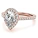 LOVE BAND 2-3CT Moissanite Handmade Wedding Ring for Women Halo Engagement Ring Gifts for Her, 925 Silver, 10K/14K/18K Solid Gold (Rose, 3 CT | Pear Cut)