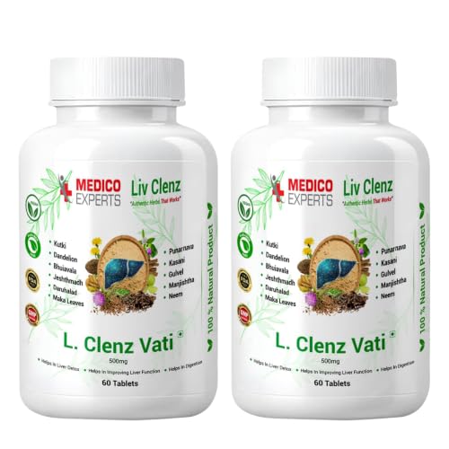 Image of L. Clenz Vati Ayurvedic Liver Detox Supplement | 11 Herbs (Dandelion, Kutki, Punarnava & more) | Fatty Liver Detox Tablets | For Daily Support After Heavy Meals & Alcohol | 120 Tablets