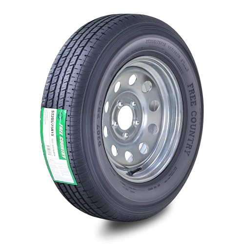 Free Country Trailer Tire Wheel Assembly ST205/75R15 8-Ply D 107N 5 Lug on 4.5