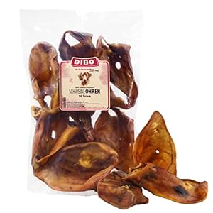 DIBO Pig Ears, Pack of 10 in a Bag, the Small Natural Chew Snack or Treat for Between, Dog Food, Quality Chew Item without Chemicals