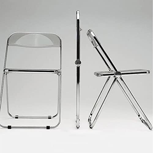 Juego de 1 sillas plegables interiores plegables con marco de metal resistente - sillas de comedor plegables - sillas de oficina montadas de acero con silla de triple refuerzo, 46 x 46 x 75 cm