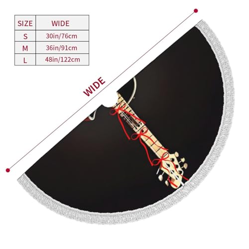Jupe de sapin de Noël guitare noire protège sol imperméable
