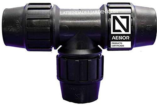 Suinga - Confezione irrigazione tubo 32 mm: 5 te + 5 gomiti + 5 collegamenti + 2 tappi. Colore nero Fitting in polietilene per tubo agricolo e alimentare
