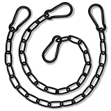 2 Pack Hanging Swing Chain with 4 Carabiners 25in, 660LB Capacity Heavy Duty Hammock Hardware Kit for Punching Bags, Swing Chairs, Indoor & Outdoor Gym (Black)