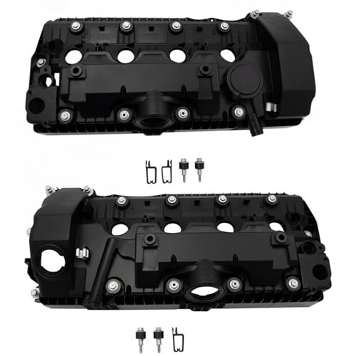 Image of TRQ Engine Valve Cover w /Gasket & Hardware LH RH Kit Pair Set of 2 for BMW