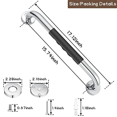 Grab Bars For Bathroom, Aolloa Shower Grab Bar 16Inch Sus304 Stainless Steel Anti Slip Bathroom Handicap Grab Bars, Applicable To Bathroom Shower (Silver 2Pack) #TOP1