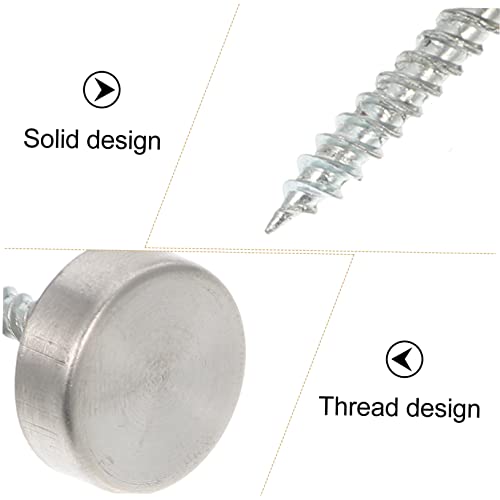 16 Sets Stainless Steel Mirror Fixing Screws Decorative Cover Caps miniatura 2