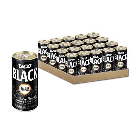 【みのる商事】 UCCブラック無糖 缶コーヒー185ml、20缶【香料無添加・レギュラーコーヒー100%・30周年限定パッケージ】日本製 アイスでもホットでも