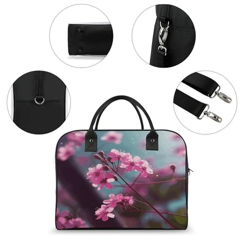 Maletín liviano para laptop con flores rosas miniatura 6