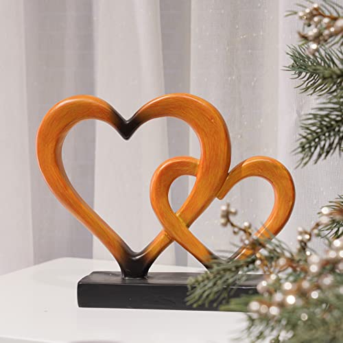 Guichifun Couple Gifts Modern Farmhouse Decor - Resin Heart Anniversary Sculpture Home Décor Clearance Heart Decoration Gift For Husband Wife Mother Father Wedding Vows Gifts 7.5 X 1.5 X 6 Inch #TOP8