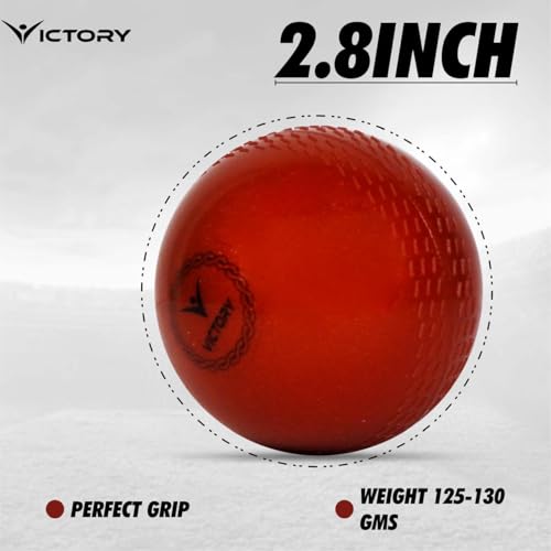 Image of Victory T-20 Synthetic Cricket Ball Match Practice Training | Practice Cricket Ball | Wind Balls | Swing Ball | Indoor & Outdoor Street & Beach Cricket (Metallic)