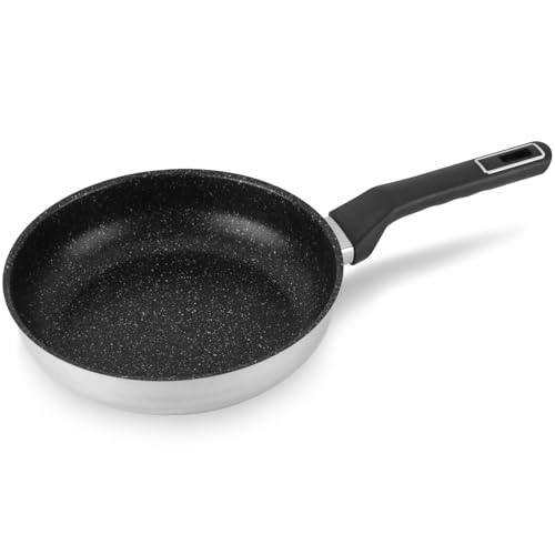 ALZA Classic - Sartén (22 cm) Acero Inoxidable, Antiadherente Tricapa, Inducción, Lavavajillas