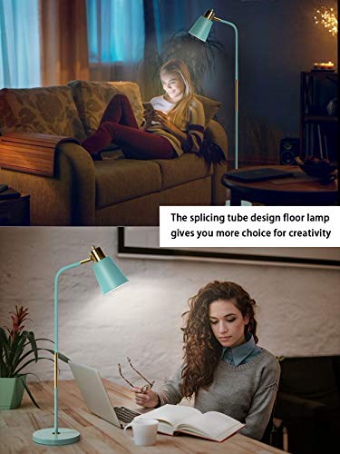 Floor Lamp, Industrial Floor Lamps For Living Rooms & Bedrooms - Rustic Farmhouse Reading Lamp - Standing, Adjustable Metal Heads Indoor Task Lighting For Living Room Bedroom Office Home Décor (Green) #TOP4