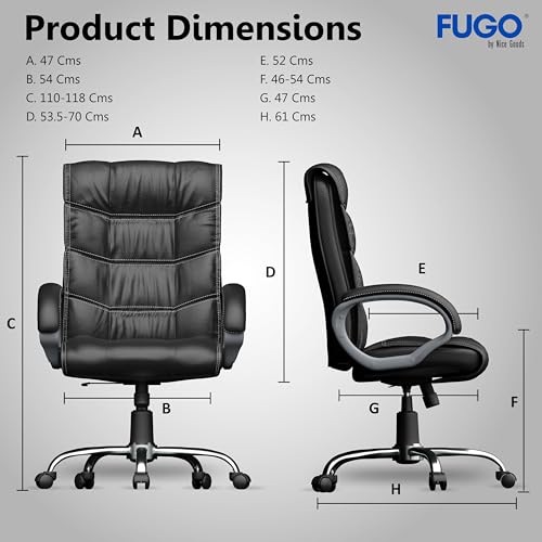 Image of FUGO FG10C Orthopaedic Office Chair, Adjustable Height, Tilting Mechanism, Heavy Duty Metal Base, Dual Nylon Casters, Comfortable Desk Chair for Work, 3 Years Warranty (Black)