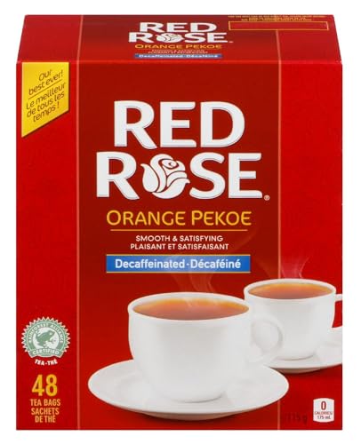 Red Rose Decaffeinated Orange Pekoe Tea 48 bags 115g {Imported from Canada}