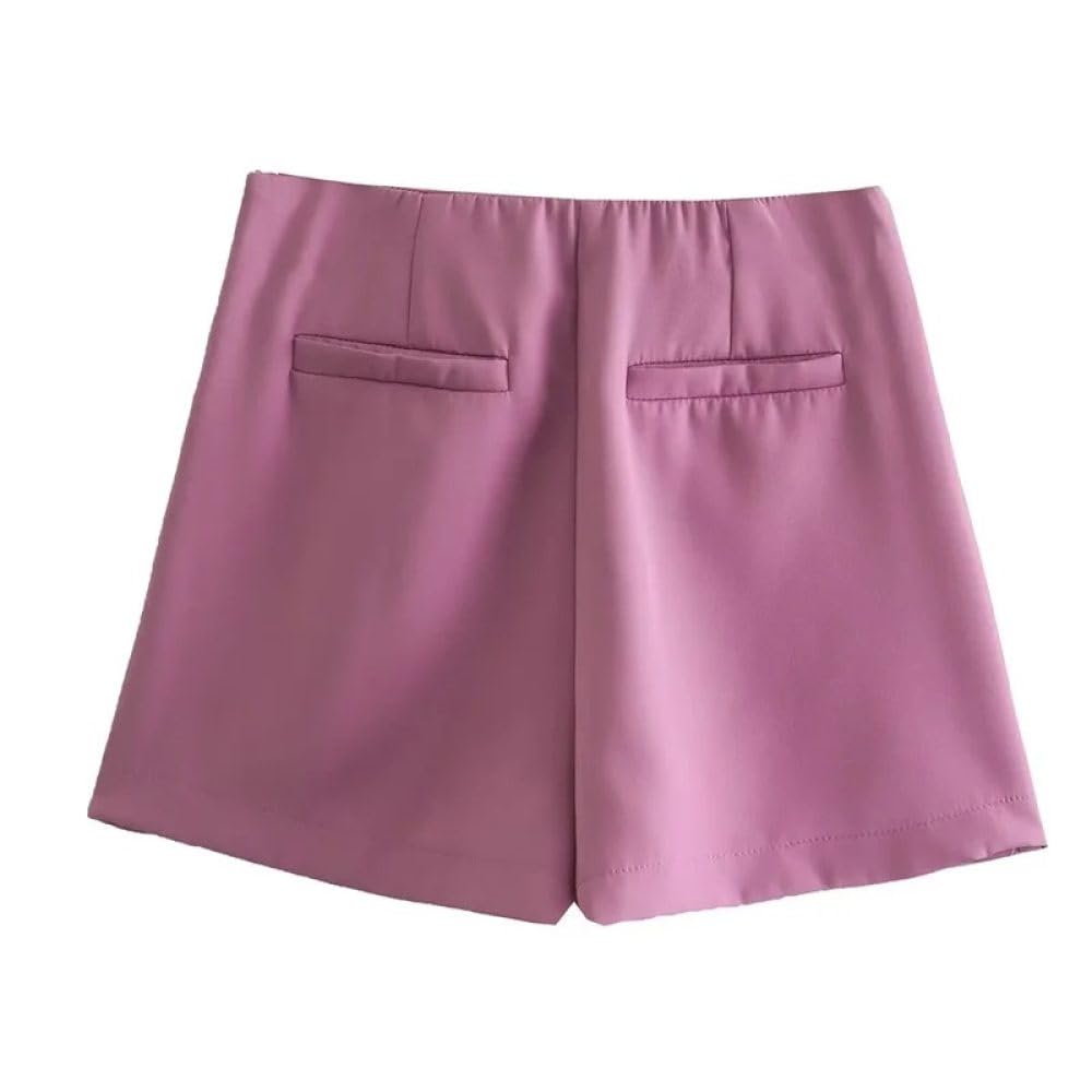 Falda Corta De Mujer - Falda Corta Asimétrica De Cintura Alta con Cremallera Trasera para Mujer, Pantalones Cortos Elegantes Y Lisos Ajustados para Oficina, Verano