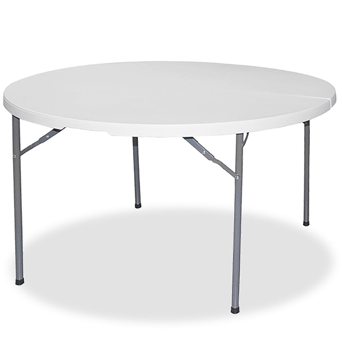 Acomoda Textil – Mesa Redonda Portátil para Jardín, Terraza y Camping. Mesa Blanca Plegable de Interior y Exterior, Resistente y Duradera con Asa de Transporte 122x74 cm.