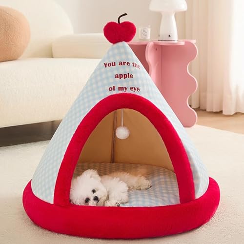 Yinghesheng Katzenhöhle Große Katzen, Hundehütte Indoor Katzenbett Flauschig Katzenhöhle XXL Süßes Hundezelt Luxery Geschlossenes Katzenbett für Indoor Outdoor, Rutschfestem Boden,50x50cm
