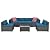 7-Piece Patio Furniture Set,Wicker Sectional Sofa Set, Rattan Sectional Sofa with Water Repellent Cushions and Glass Coffee Table,Modular Patio Conversation Sets for Garden, Balcony, Porch (Navy Blue)