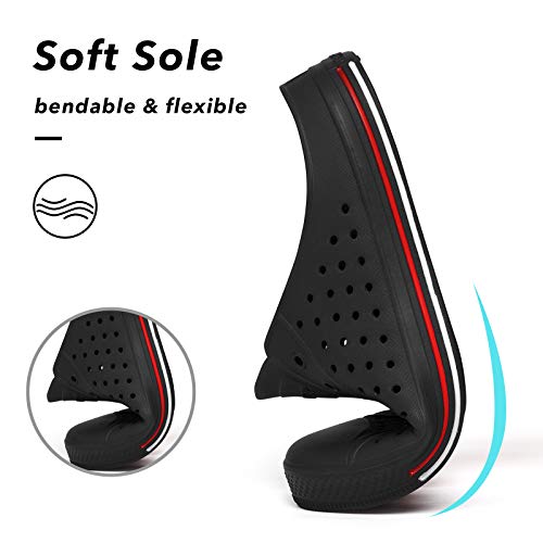 Saguaro Womens Mens Garden Clogs Shoes Casual Slippers Unisex Quick Drying Sandals Summer Anti-Slip Beach Shoes Black #TOP5