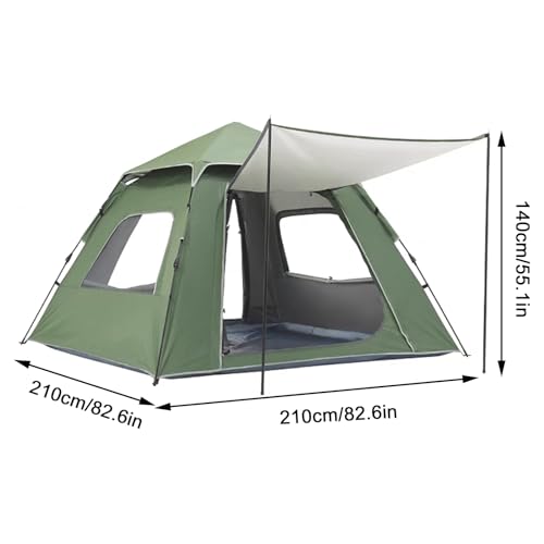 Carpa pop-up para camping, 3-5 personas, verde miniatura 2