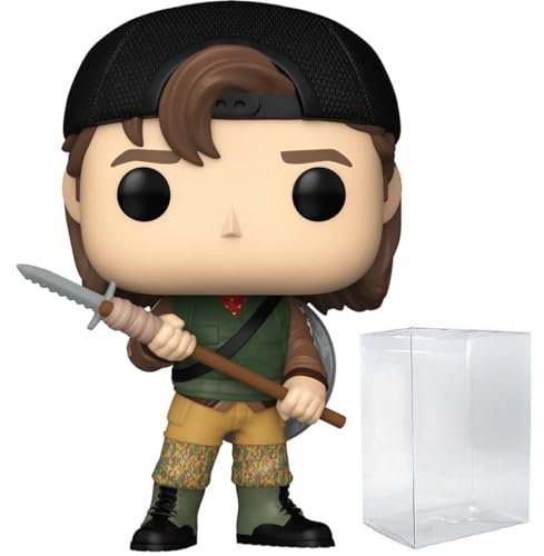POP Funko TV: Stranger Things - Steve Harrington with Spear (Season 5) Vinyl Figure Bundled Box Protector Case Multicolor 3.75 Inches