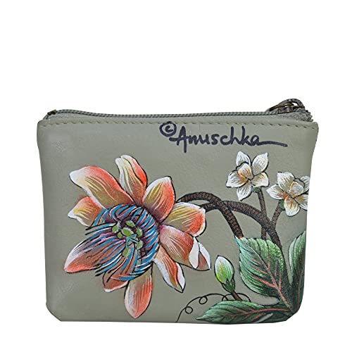 Anuschka Hand-Painted Genuine Leather Women’s Small Coin Pouch - Floral Passion #TOP1