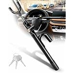 Tevlaphee Steering Wheel Lock Anti-Theft Device Security Car Lock Anti Theft Car Device Visible Antitheft Locking Devices Adjustable Car Wheel Lock for Cars with 3 Keys (Black) - Image 2