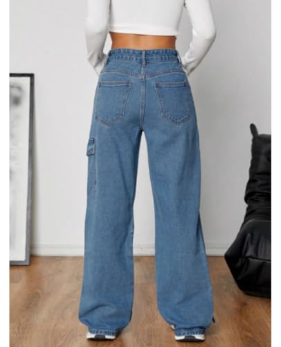 Baggy Jeans for Woman Teen Girls Bow Jeans High Waisted Straight Leg Cute Pants Casual Preppy Clothes3