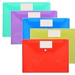 A4 Plastic Wallets Folders-30 Pack Popper Wallets with Label Pocket,A4 Document Folder for Document Storage and Office Organization Supplies - Assorted Colours Snap Button
