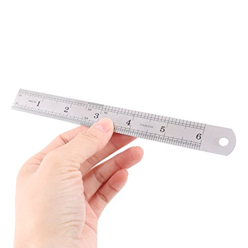 Regla metálica Aexit 15cm doble cara acero inoxidable miniatura 2