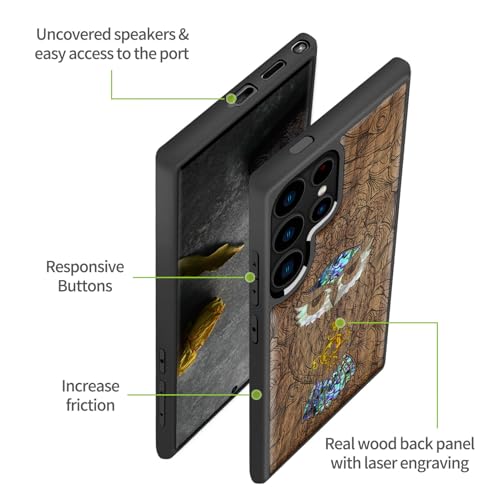 Coque Galaxy S24 Ultra bois protection anti-rayure chic