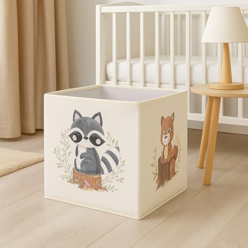 PRENDİ HOME K116 Faltbare Aufbewahrungsbox 30x30x30 cm aus Stoff für Spielzeug, Kleidung und Haushalt – stabile Ordnungsbox ohne Griffe, platzsparend faltbar, ideal fürs Kinderzimmer