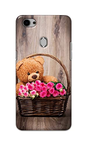 Image of PRINTFIDAA Roses and Teddy Bear in The Wicker Hard Back Cover for Oppo F7 Back Cover -(P6) KAT1004