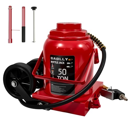 GAOLLY Air Hydraulic Bottle Jack, 50 Ton (110000) lbs Hydraulic Bottle Jack with 10.43''-19.88'' Lifting Range & Manual Hand Pump, for Pickup, Truck, RV, Auto Repair