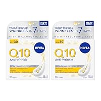 NIVEA Q10 Anti-Wrinkle Firming Day Cream SPF 30 50ml | With Q10 & Creatine | Anti-Ageing Moisturiser | With UVA/UVB Protection | Reduces & Prevents Wrinkles | 24-Hour Hydration (Pack of 2)