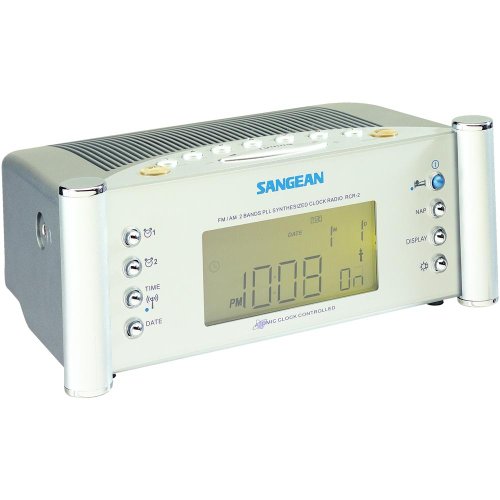 Sangean RCR-2 AM/FM Atomic Clock Radio (Silver)