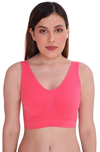 Image of Plumbury Women's Nylon Lightly Padded Wire Free Sports Bra