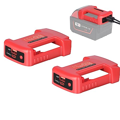 JYJZPB 2 Pack USB Charger Adapter Compatible for Milwaukee 18V Battery