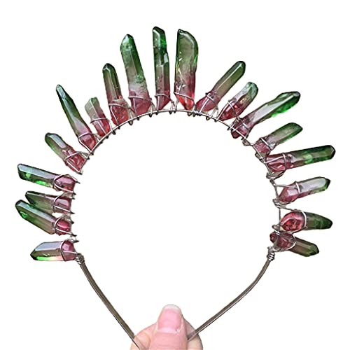 Couronne de pierre arc-en-ciel : l'accessoire bohème idéal pour les festivals