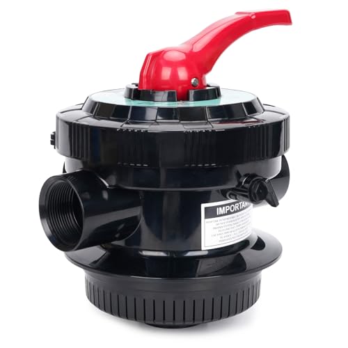 CIPU 6-Way Multiport Pool Valve Replacement for Sand Filter Systems Multiport Valve with Filter Backwash Rinse Waste Recirculate Closed Settings Handle Sand Filter Valve for Above Ground Pools