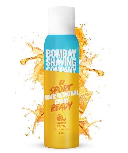 Image of Bombay Shaving Company Sports Ready Hair Removal Spray – 200g | Refreshing Vitamin C charged painless hair removal | For Chest, underarms and legs | 100% hair removal under 8 minutes | Hair Removal Cream Spray