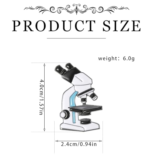 Image of Science and Medical Microscope Brooch,Colorful Enamel Lab Pin Jewelry for Scientists Laboratory Enthusiasts Badge Gifts