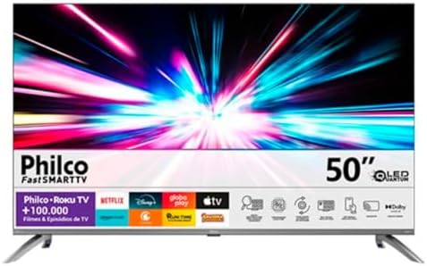 TV Smart Philco P50CRA QLED 4k 50" Roku HDR10 Dolby Audio 4 HDMI