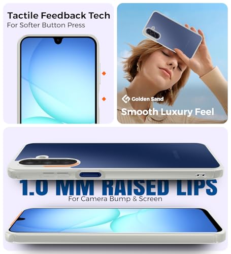 Image of Golden Sand Rugged Frosted Matte Back Cover for Samsung Galaxy A17 5G | Semi-Transparent Anti-Slip Case with Shock Protection & Raised Camera Guard (Moonlight Grey)