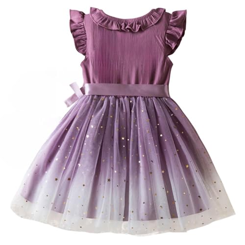 JBin Rich Girls Easter Princess Floral Dress 3-7Y, Flutter Sleeve & Ruffled Hem Party Dress, Soft Breathable Polyester4